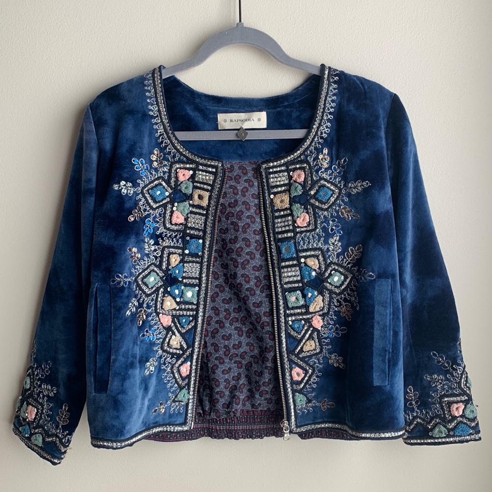 Rapsodia velvet jacket with mirror details